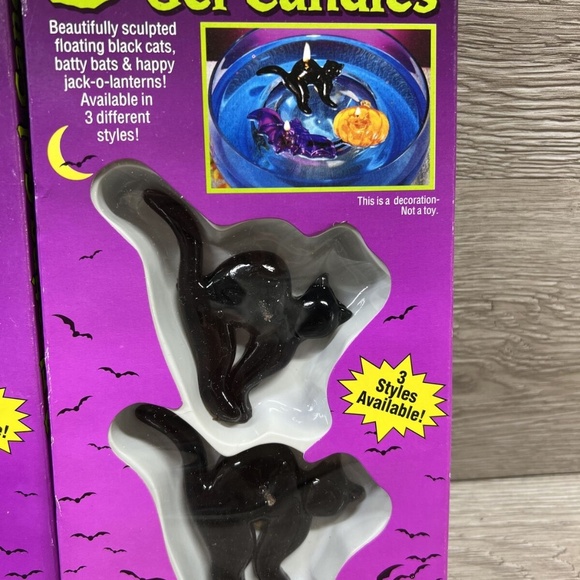 12 PCS Halloween Gel Floating Candles Pumpkin Bats Black Cat Orange Party Decor - Picture 4 of 9